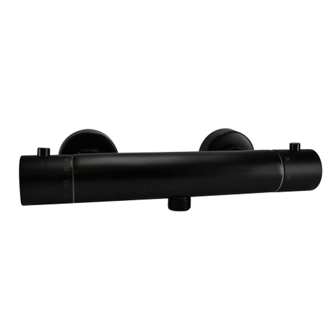 Wiesbaden Rio Mitigeur thermostatique de douche 15cm avec ensemble barre de douche Noir mat SW539719