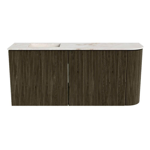 Mondiaz JOYA-DLUX 91.6cm toiletmeubel - ronding rechts kleur Shadow - Wastafel FAYE positie Links Zonder kraangat kleur Frappe. SW1422720