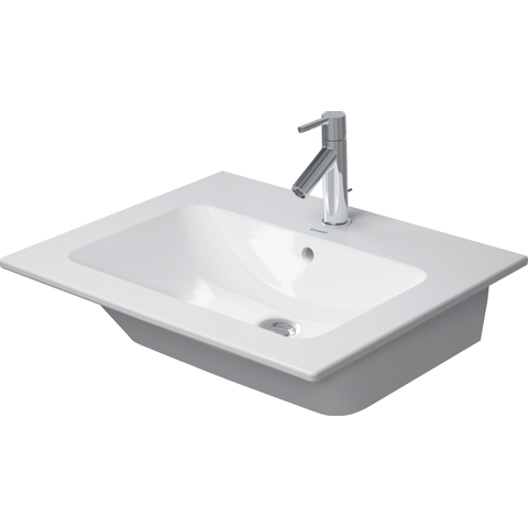 Duravit ME by Starck meubelwastafel 63x49cm met 1 kraangat met overloop met wondergliss wit SW69044