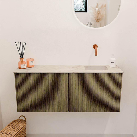 Mondiaz JOYA-DLUX 100cm toiletmeubel - kleur Dusk - Wastafel FAYE positie Rechts Zonder kraangat kleur Frappe. SW1423084