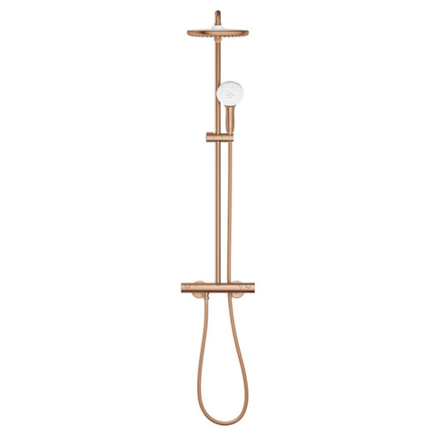 GROHE Tempesta 250 doucheset - met thermostaat wand - geborsteld warm sunset (koper) SW1587938