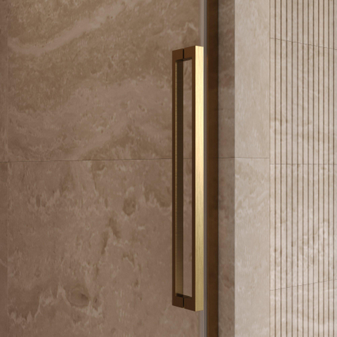 BRAUER Stellar Porte de niche - 2 parties - 100x200cm - porte pivotante - traitement du verre - réversible - verre transparent - Chrome SW1418058