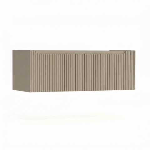 H&R Badmeubelen Juice Wastafelonderkast - 120x45x40cm - rechterhoek afgerond - 3D-front - 2 lades - geïntegreerde greep - olive SW1259978