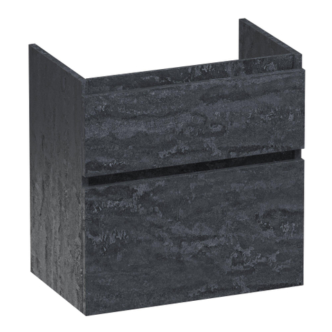 BRAUER Delight Badkamermeubelset - 60x40x50cm - 2 lades - greeploos - mineraalmarmer wastafel - met kraangat - wit - damascus SHOWROOMMODEL SHOW26533