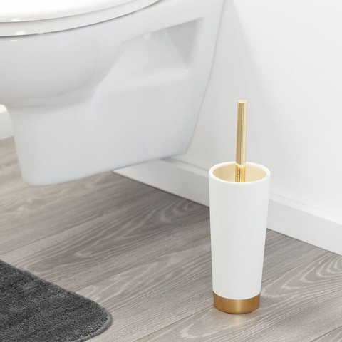 Sealskin Glossy Toiletborstel met houder Polyresin Goud/Wit SW94595