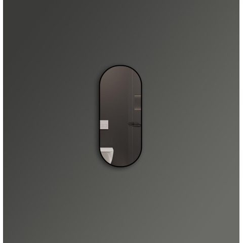 Saniclass Retro Line 2.0 Miroir ovale 90x38cm cadre noir mat SW643428