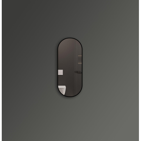 Saniclass Retro Line miroir – ovale – 38 x 90 cm – Noir mat SW643428