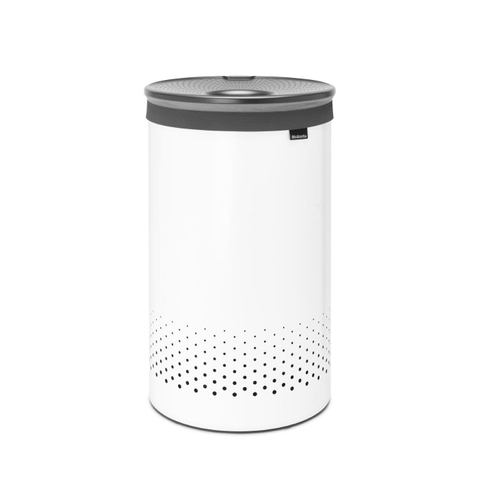 Brabantia Panier à linge 60litres avec couvercle en matière synthétique Dark Grey et sachet amovible White SW767542