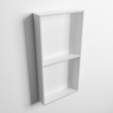 Mondiaz Easy nis 29.5x59.5x8cm voor Inbouw/opbouw 2 open vakken Solid surface Talc/Cale SW643746
