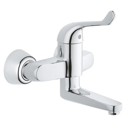 Grohe EuroPro Veiligheidswandkraan - met koppelingen - chroom 0465163