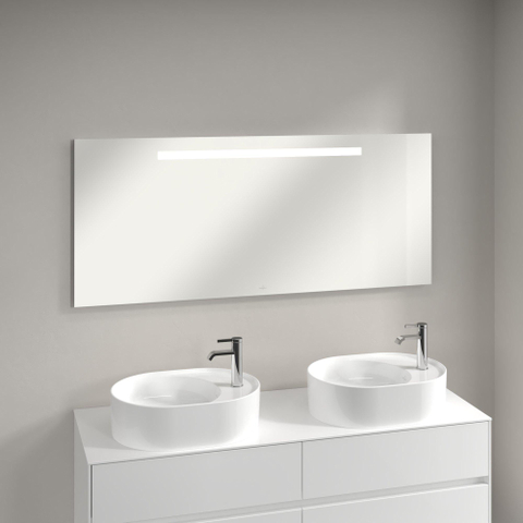 Villeroy & Boch More to see one spiegel - met geïntegreerde led verlichting - 140x60cm - inclusief bevestiging - Glass (glans wit) SW454447