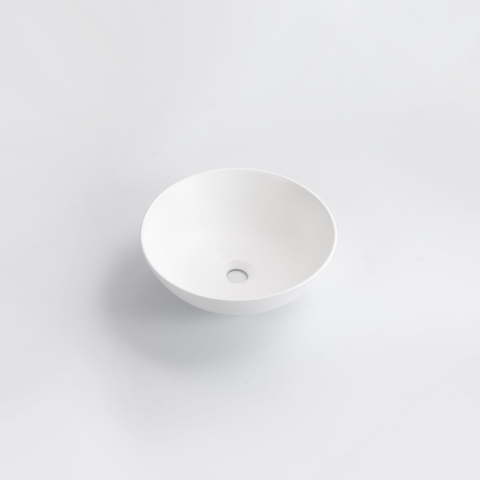 QeramiQ Dely Vasque à poser - 40x40x13.5cm - ronde - céramique - blanc mat SW1102403