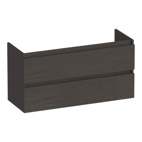 BRAUER Joy meuble sous-lavabo peu profond - 100x39x50cm - 2 tiroirs softclose - sans poignées - 1 découpe pour siphon - Timber Anthracite SW1201203