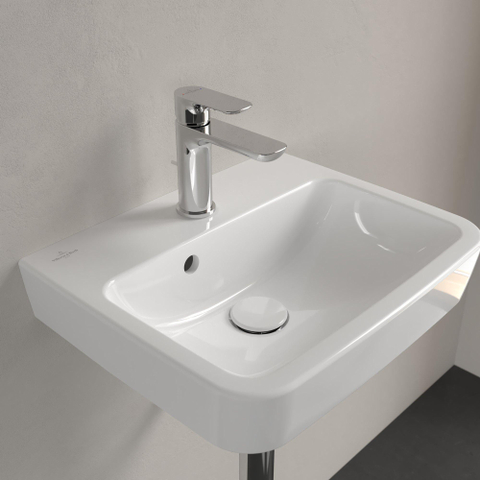Villeroy & Boch O.novo fontein onderzijde - geslepen - 45x37cm m.1 kraangat CeramicPlus - White Alpine (glans wit) SW448475