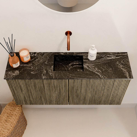 Mondiaz JOYA-DLUX 90cm toiletmeubel - kleur Dusk - Wastafel FAYE positie Midden Zonder kraangat kleur Lava. SW1423306