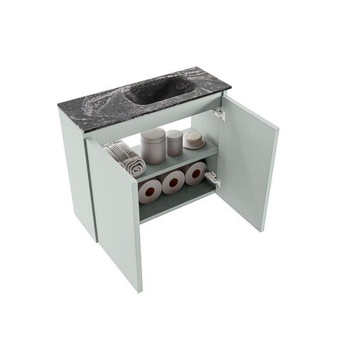 MONDIAZ TURE-DLUX Meuble de toilette 60cm Greey. EDEN lavabo Lava position à droite. Avec 1 trou de robinet. SW1103829