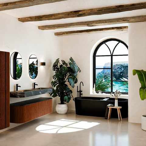 MONDIAZ THOR-DLUX 160cm meuble de salle de bains arrondi gauche + droite couleur Ruby avec 1 tiroir et 2 portes. Vasque suspendue CLOUD Double 2 trous de robinet couleur Lava. SW1465185