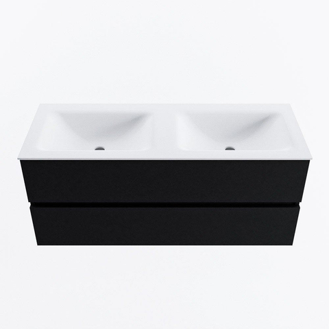 MONDIAZ VICA 120cm meuble de salle de bains sous-ensemble Urban 2 tiroirs. Lavabo CLOUD double 2 trous de robinet, couleur Talc. SW1381911