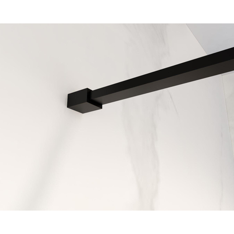 Fortifura Galeria Douche à l'italienne - 30x200cm - verre clair - Noir mat SW917225