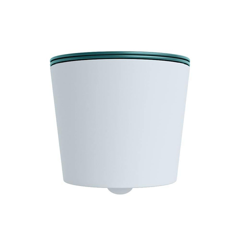 Mondiaz LAVIE hangtoilet – spoelrandloos – 36 x 53 cm – met softclose zitting – Clay (lichtblauw/grijs), zitting Smag (groen) SW1208711