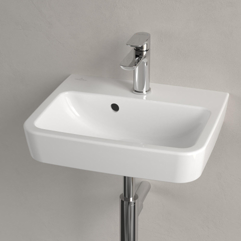 Villeroy & Boch O.novo fontein onderzijde - geslepen - 45x37cm m.1 kraangat CeramicPlus - White Alpine (glans wit) SW448475