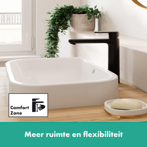 Hansgrohe Vernis Blend 1 greeps wastafelkraan - 190 zonder afvoer - mat zwart SW651708