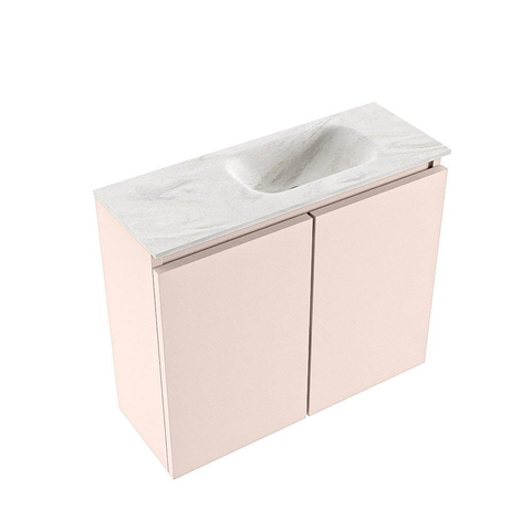 MONDIAZ TURE-DLUX Meuble WC 60cm Rosee. EDEN vasque Ostra position à droite. Sans trou de robinet. SW1105036