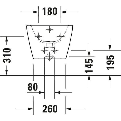 Duravit D-neo Wandbidet - 54x37x40cm - met overloop - wit SW640544