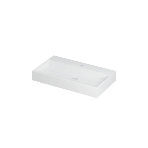 Ink United wastafel - 80x45x11cm - 1 kraangat - mat wit SW454554