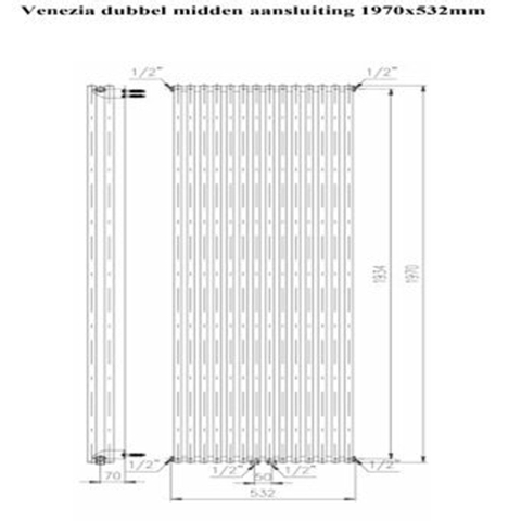 Plieger Venezia M Radiateur design double 197x53.2cm 2148watt Blanc 7253071