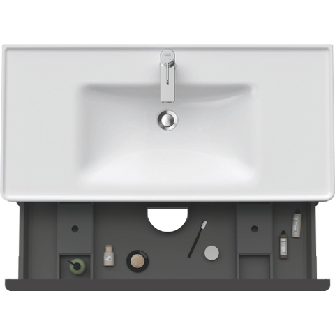 Duravit D-neo Meubelset - met wastafelonderbouwkast - met 2 laden - met softclose - 100x20x48cm - inclusief wastafel - mat grafiet (grijs) SW642051
