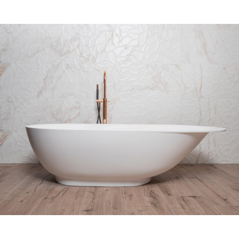 Clou First Baignoire îlot avec trop plein intégré bonde stop go et siphon H182xP49xL82cm Blanc SW9395