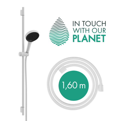 Hansgrohe RainFinity Doucheset - 130 - 3jet - ecosmart S Puro - 90cm Designflex - doucheslang - 160cm - mat wit SW918498