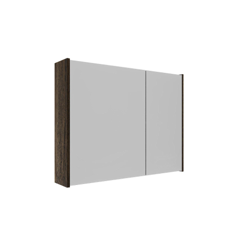 Saniclass Holz Atelier Armoire de toilette - 80x63x16cm - avec panneaux latéraux - Chêne charcoal SW1470581