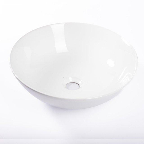 QeramiQ Dely Vasque - 40x40x13.5cm - ronde - céramique - blanc brillant SW1102401
