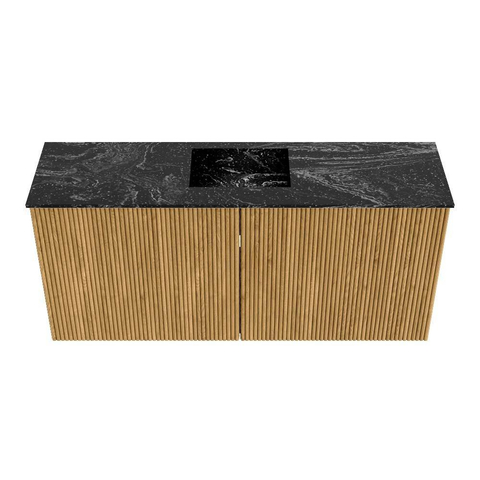 Mondiaz JOYA-DLUX 90cm meuble de salle de bains - couleur Chêne - Vasque FAYE position Milieu 1 trou de robinet couleur Lava. SW1422040