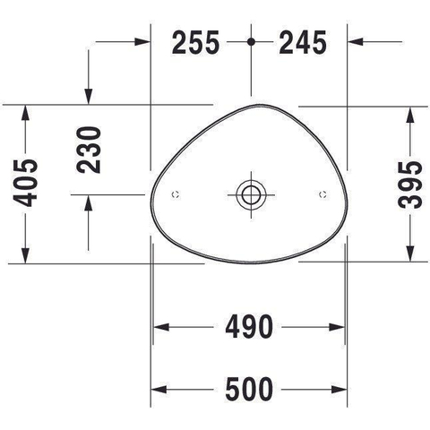 Duravit Cape Cod Vasque à poser asymétrique 50x40.5cm blanc 0293441