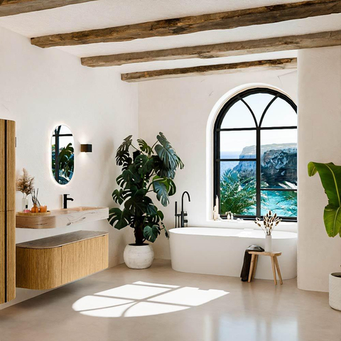 MONDIAZ THOR-DLUX Meuble de salle de bains 130cm arrondi gauche + droite couleur Oak avec 1 tiroir et 2 portes. Vasque suspendue CLOUD Droite 1 trou de robinet couleur Arena. SW1463788