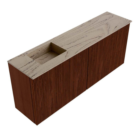 Mondiaz JOYA-DLUX 100cm meuble de toilette - couleur Ruby - Vasque FAYE position Gauche Sans trou de robinet couleur Arena. SW1425296