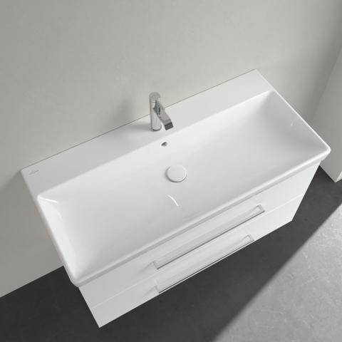 Villeroy & Boch Avento meubelwastafel - 100x47cm - 1 kraangat - met overloop CeramicPlus - White Alpine (glans wit) SW59847