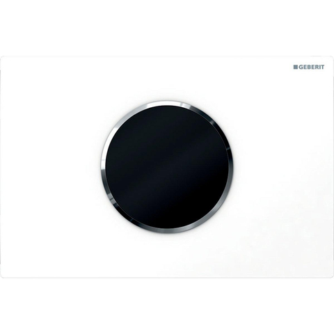 Geberit Sigma 10 Commande toilette électronique Touch Free 24.6x16.4cm avec infrarouge avec batteries pour réservoir encastrable UP300/320 Blanc/chrome brillant/blanc 0730054