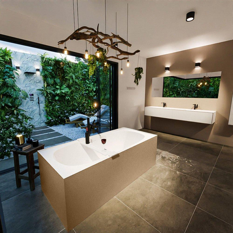 MONDIAZ ROCK Baignoire autoportante - 170x70cm - couleur Rosee / Rosee SW1015095