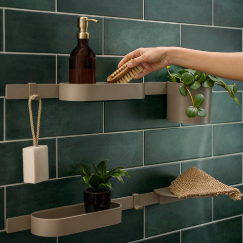 Hansgrohe WallStoris Planet Edition Opbergmandje - gerecycled - mat zand (beige) SW918824