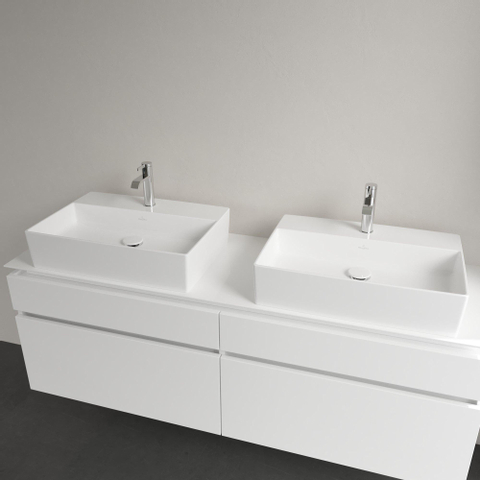 Villeroy & Boch memento 2.0 opzetwastafel - 60x42cm - met 1 kraangat - zonder overloop - White Alpine (glans wit) SW479873