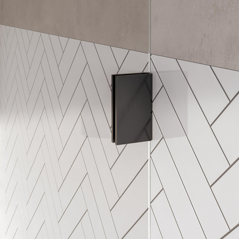 BRAUER Void Carving Cabine de douche - 80x100x200cm - porte battante - revêtement verre - réversible - verre clair - PVD gunmetal brossé SW1418102