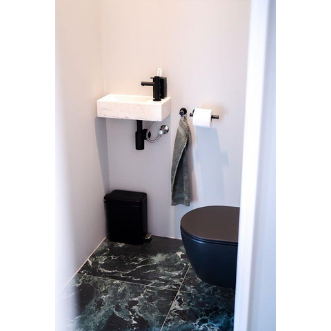 Differnz Helios fonteinset – 37.5x18.5x9.5 cm – kraangat rechts – rechte mat zwarte kraan SW333562