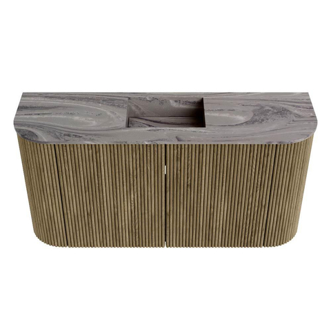 Mondiaz JOYA-DLUX 83.2cm toiletmeubel - ronding links en rechts kleur Dusk - Wastafel FAYE positie Midden 1 kraangat kleur Sombra. SW1426180