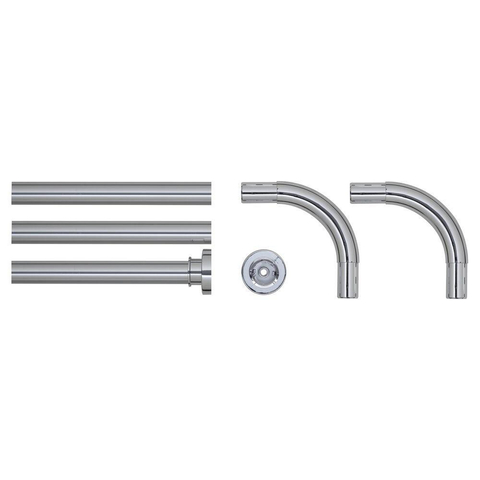 Sealskin Seallux Tringle de rideau de douche Ensemble combiné. Ø 28 mm Aluminium Chrome pour 90x90. 90x90x90 ou 80x170 cm CO276669018