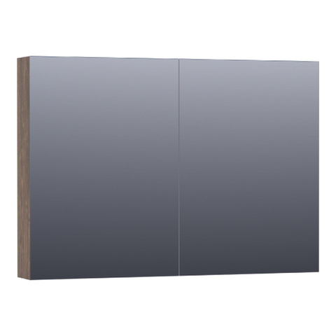 BRAUER Impress armoire de toilette – 99 x 70 x 15 cm – 2 portes, portes-miroir double face – Grove (noyer) SW392955