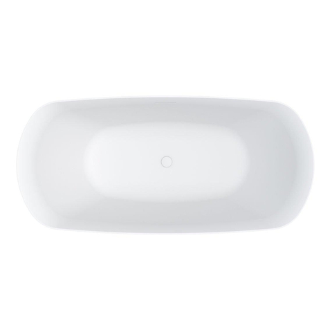 Riho Bilo Solid Baignoire îlot Ovale 165x77x55cm avec siphon Solid surface Blanc mat SW416720
